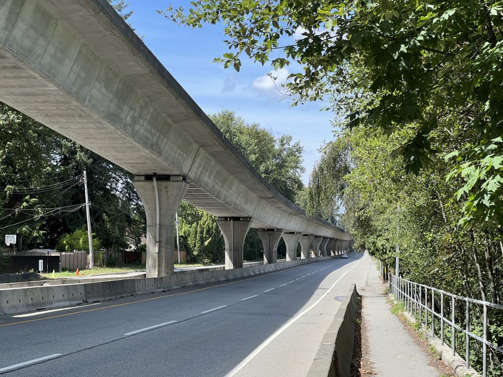 A SkyTrain elevated guideway