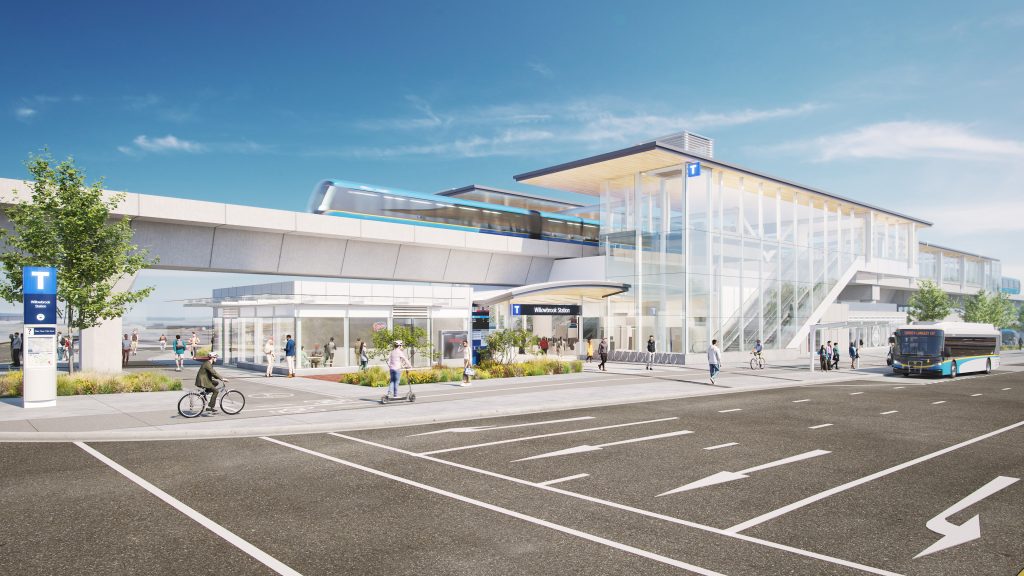 A rendering of the future Willowbrook Station.